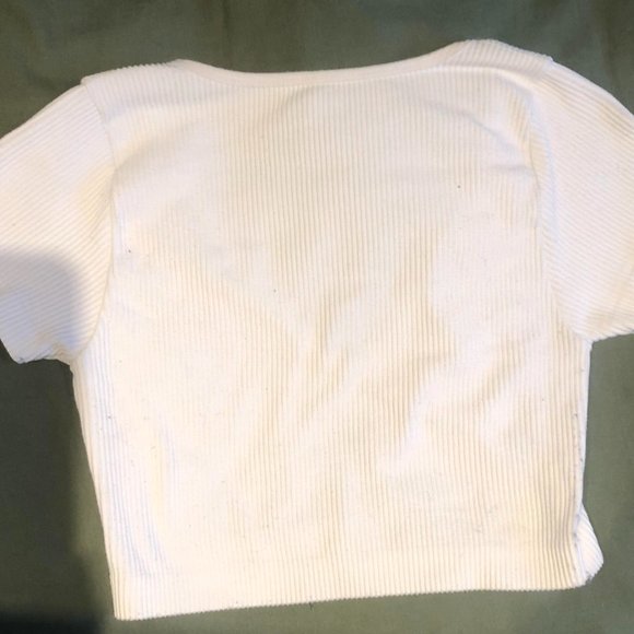 Garage, White Ribbed Crop Top. Size US S. - Picture 2 of 4